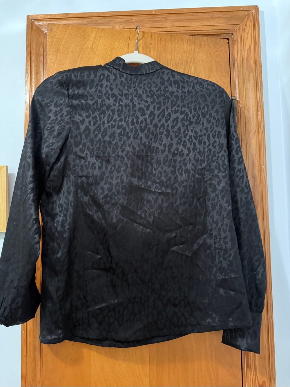 Kittenish Black Leopard Satin Top
